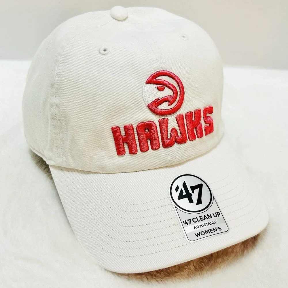 '47 Brand Atlanta Hawks Luminance Women's‎ Clean Up Hat Cap Adjustable White